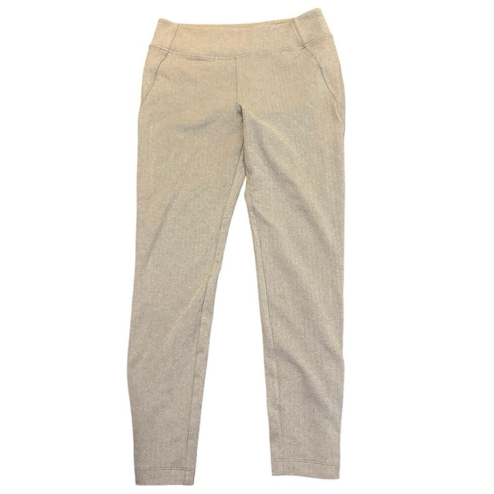 Athleta Women's Beige High Rise Elastic Waist Slim Leg Ankle Pants Size Medium